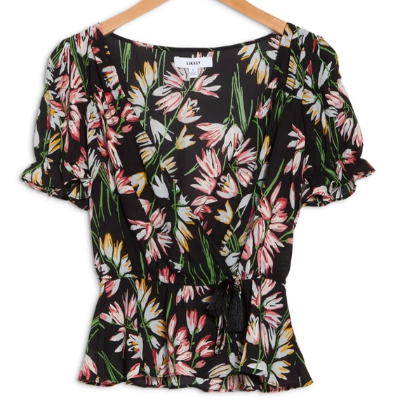 LIKELY Archer Floral Wrap Top XS - Picture 3 of 16